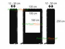 verandazeil Keder & Rail - Type A set zwart - antraciet