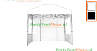 Easy Up 3 x 2 - Silver PVC brandvertragend <br>inclusief zijwanden